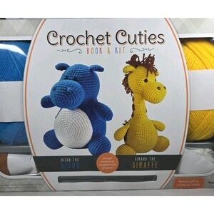 Mud Puddle Crochet Cuties Crochet Kit and Book‎ Giraffe & Hippo NEW
